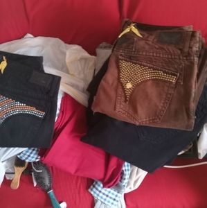 2 pairs of robin jeans